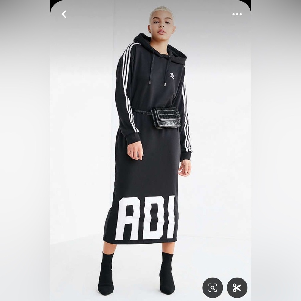 adidas Originals Bold Age Hoodie Sweatshirt Midi Dress